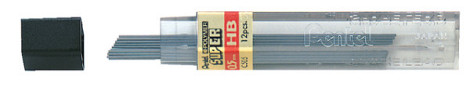 Potloodstift Pentel HB 0.5mm  zwart koker à 12 stuks