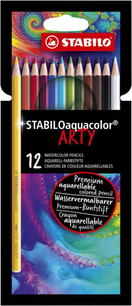 Kleurpotloden STABILO 1624 aquacolor Arty assorti etui à 12 stuks