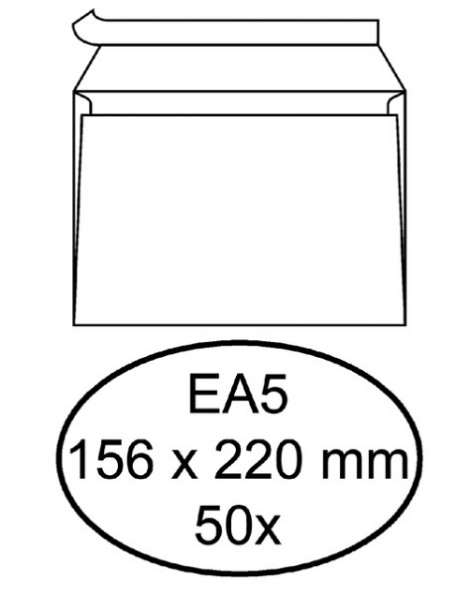 Envelop Hermes bank EA5 156x220mm zelfklevend wit pak à 50 stuks