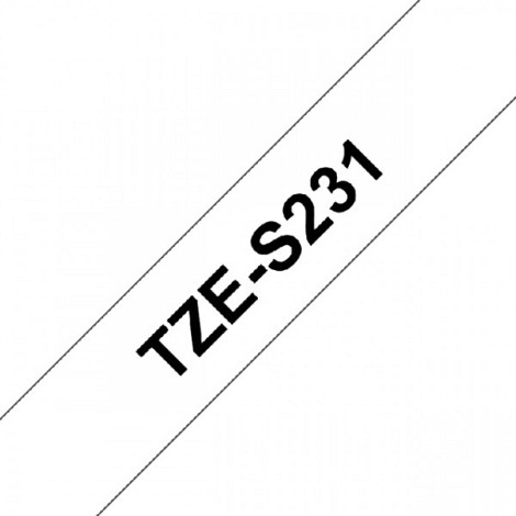 Labeltape Brother P-touch TZE-S231 12mm zwart op wit