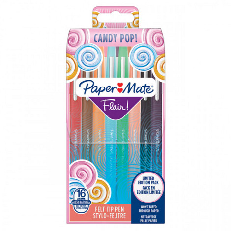 Fineliner Paper Mate Flair Candy Pop wallet à 16 kleuren