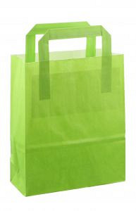 Papieren tas 18x08x22cm 50st licht groen OP=OP