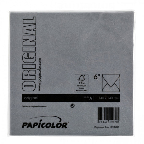 Envelop Papicolor 140x140mm ravenzwart