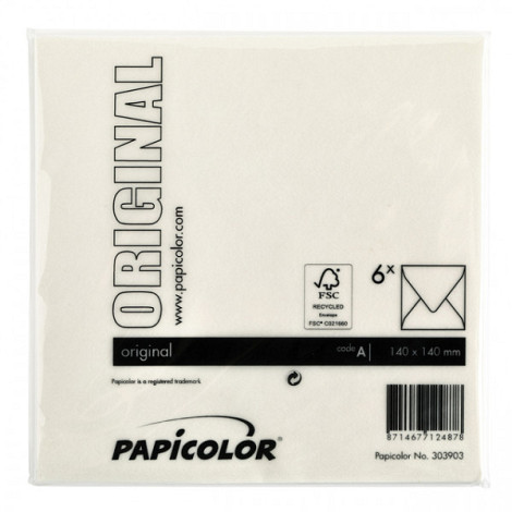 Envelop Papicolor 140x140mm anjerwit