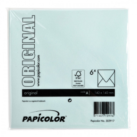 Envelop Papicolor 140x140mm zeegroen