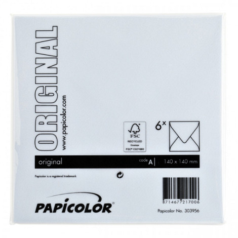 Envelop Papicolor 140x140mm babyblauw