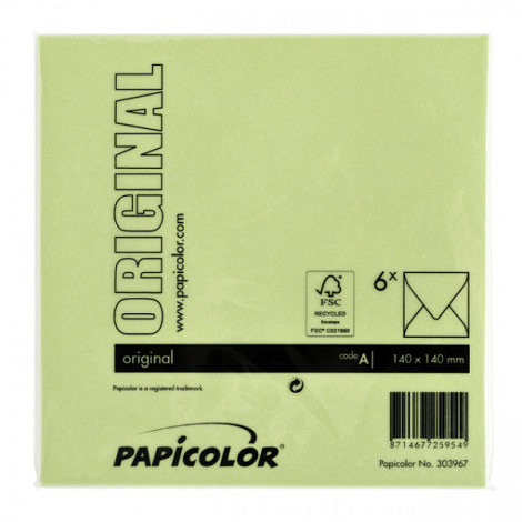Envelop Papicolor 140x140mm appelgroen