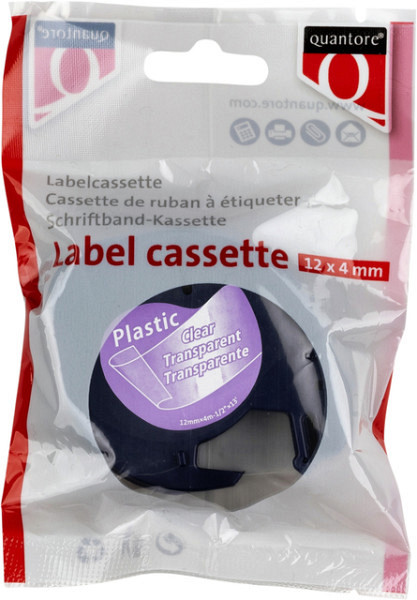 Labeltape Quantore 12267 12mmx4m transparant zwart