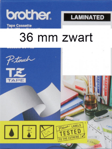 Labeltape Brother P-touch TZE-261 36mm zwart op wit