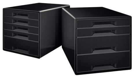 Ladenblok Leitz Wow Cube A4 maxi 4 laden zwart