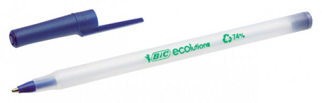 Balpen Bic ecolutions round stic medium blauw