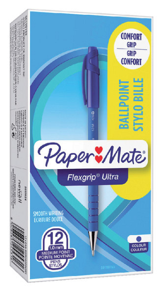 Balpen Paper Mate Flexgrip Ultra stick medium blauw