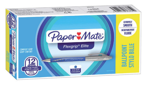 Balpen Paper Mate Flexgrip Elite breed blauw