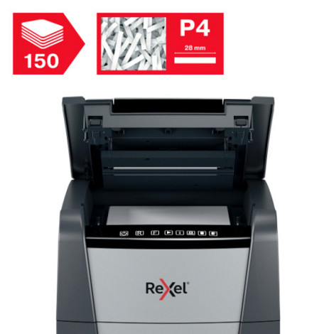Papiervernietiger Rexel Optimum Auto+ 150X P4 snippers 4x28mm