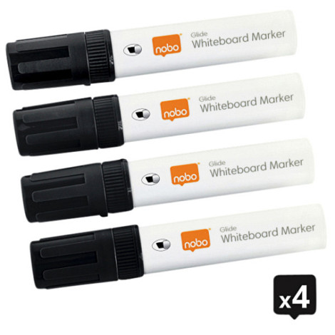 Viltstift Nobo whiteboard Glide schuin zwart 12mm
