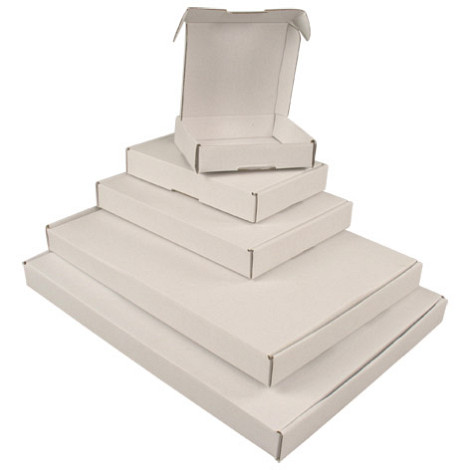Brievenbusdoos A4 met klep 310x220x28mm wit 50 stuks