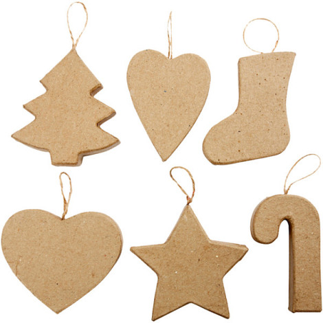 Kersthangers Creativ Company 6 stuks, 6 designs 7-8 cm