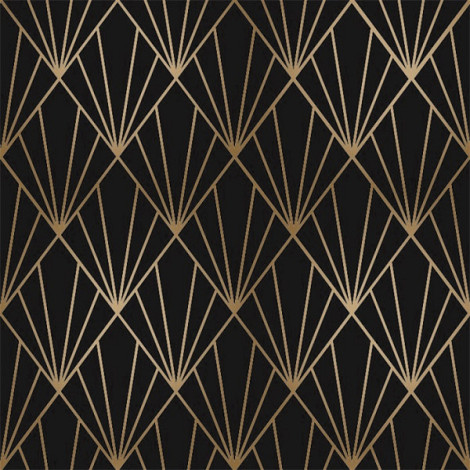 Cadeaupapier 30cm dessin ZP35 Diamond zwart/goud 100 meter