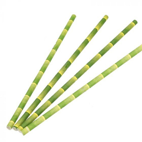 drinkrietje papier BAMBOE ø6mm x 200mm 200 stuks