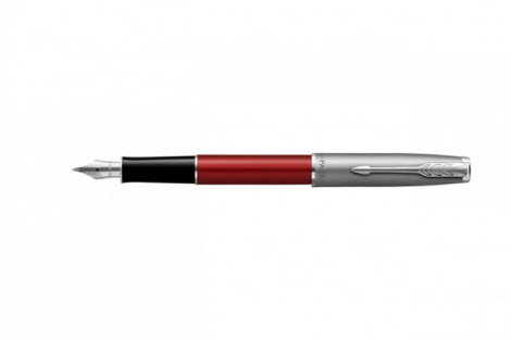 Vulpen Parker Sonnet Sand Blasted Metal & Red Lacquer M