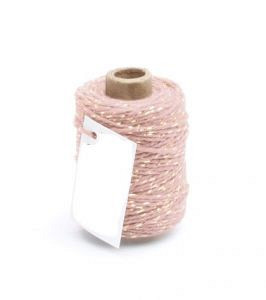 Cotton Cord Lurex Twist Katoen touw 50 meter vintage roze/goud ø2mm