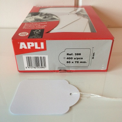 Apli Hangetiket + koord 50x70mm 400 stuks