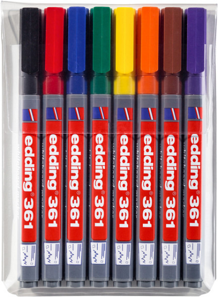 Whiteboardmarker edding 361 rond 1mm assorti 8 stuks