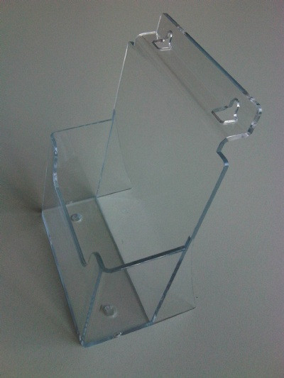 Folderbak acryl A6 transparant staand/hang 110x128x40mm