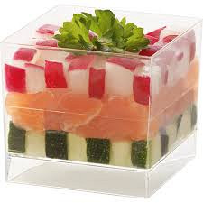 Amuse bakje PS vierkant 42x42mm transparant 50 stuks