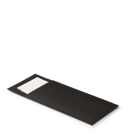 Naambedrukte Bestekpochet 80x185mm Zeespiegel BLAUW + wit servet 600 stuks