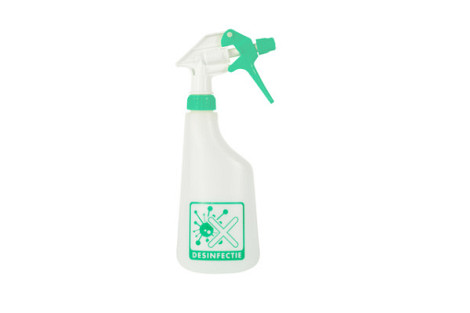 Sproeiflacon Cleaninq 600ml leeg met logo desinfectie
