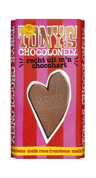 Chocolade Tony's' Chocolonely recht uit mijn chocohart reep 180gr
