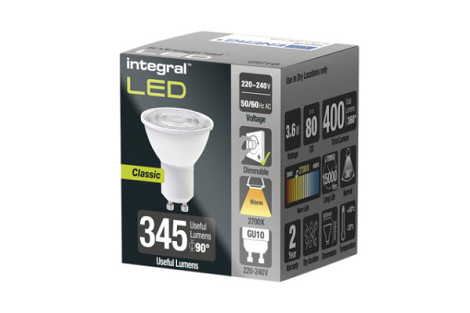 Ledlamp Integral GU10 2700K warm wit 3.6W 400lumen