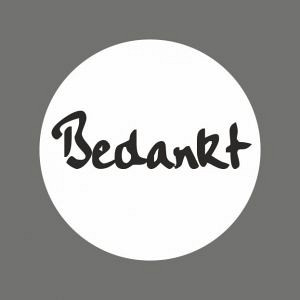 Etiket / Sticker wit-zwart 'Bedankt' 500 stuks