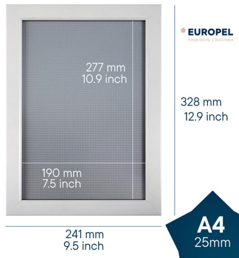 Kliklijst Europel A4 25mm mat wit