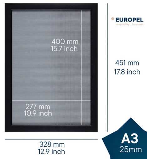 Kliklijst Europel A3 25mm mat zwart