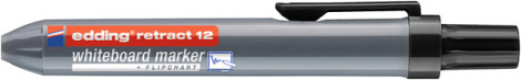 Viltstift edding 12 whiteboard drukknop rond 1.5-3mm zwart