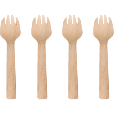 cocktailvorkje hout 100mm naturel 100 stuks