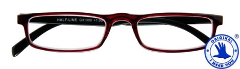 Leesbril I Need You +2.50 dpt Half-line rood