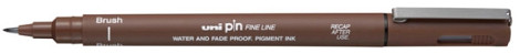 Fineliner Uni-ball Pin brush fijn sepia