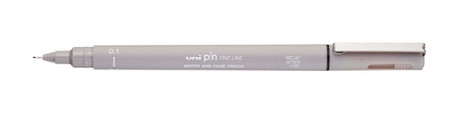 Fineliner Uni-ball Pin 0.1mm lichtgrijs