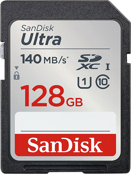Geheugenkaart Sandisk SDXC Ultra 128GB (140mb/s C10 UHS-I)
