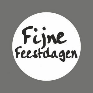 Etiket / Sticker Kerst: 'Fijne Feestdagen' zwart op wit 500 stuks