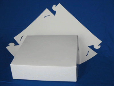 Gebaksdoos 25x25x8cm wit zwanenhals 100 stuks