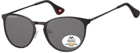 Zonnebril Montana smoke gepolariseerd rond glas en metalen pootje zw