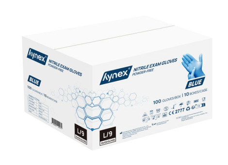 Handschoen Hynex nitril L blauw 3.5g pak à 100 stuks