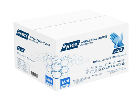 Handschoen Hynex nitril M blauw 3.5g pak à 100 stuks