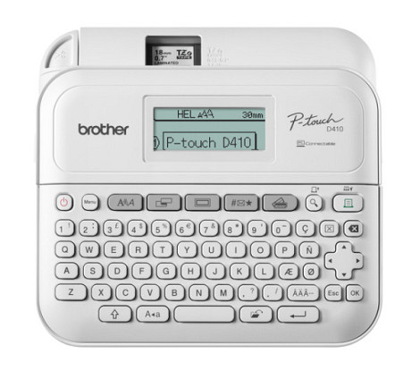 Labelprinter Brother P-touch TZe PT-D410 desktop qwerty 18mm wit in koffer