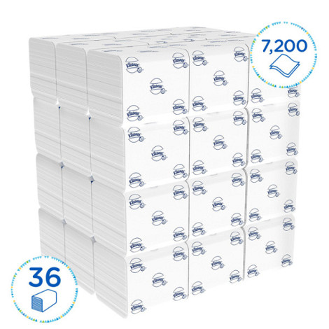 Toiletpapier Kleenex gevouwen tissues 2 laags 36x200stuks wit 8408