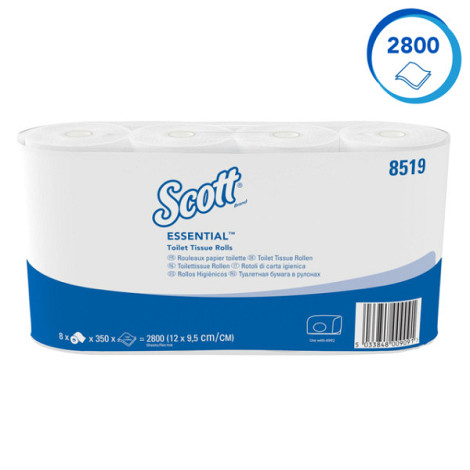 Toiletpapier Scott Essential 2-laags 350 vel wit 8519